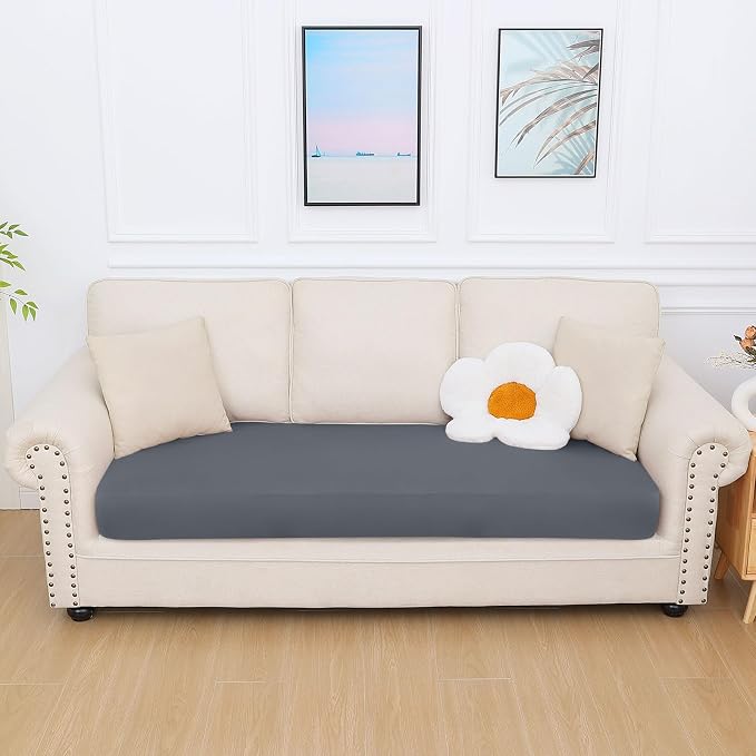 hyha Milk Silk Couch Cushion Covers, Soft Magic Sofa Covers Washable - Image 7