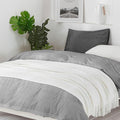 BOURINA Off White Throw Blanket 50 x90 Inches Throw Textured Solid Soft Sofa by BOURINA