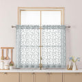 Chyhomenyc Light Grey Sheer Curtains 36 Inch Length, Light Filtering Leaf by Chyhomenyc