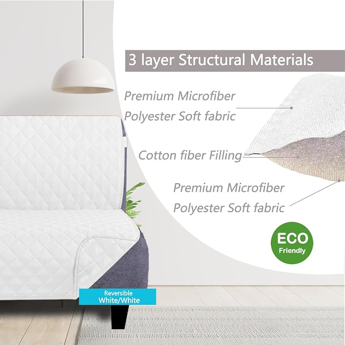 U-NICE HOME Futon Sofa Covers Reversible Slipcover Armless Couch Cover Water - Image 3