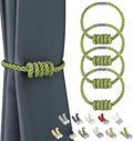 BEL AVENIR Magnetic Curtain Tiebacks, Decorative Drapery Holdbacks Modern Woven by BELAVENIR
