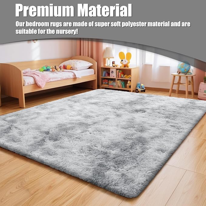 Shag Area Rug for Bedroom 4x6, Fluffy Area Rugs for Living Room, Soft Fuzzy Rug - Image 7