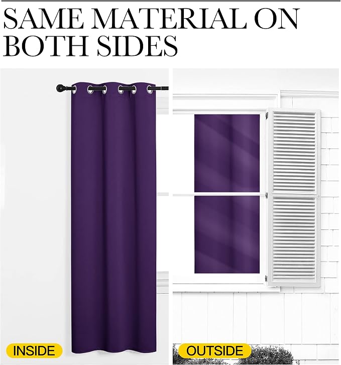 NICETOWN Royal Purple Blackout Curtains 78 inches Length - Image 5