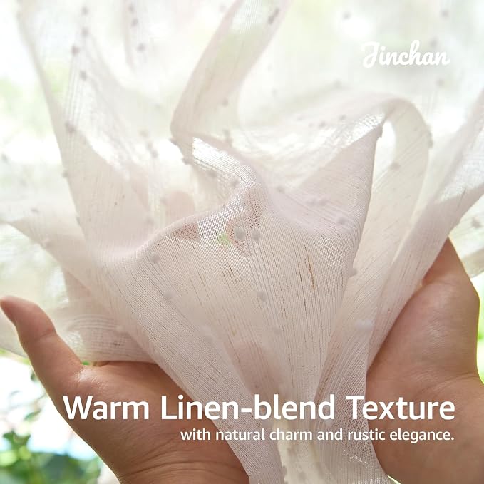 jinchan Valance Curtains for Windows 16 Inch Colorful Mini Pom-Pom Country - Image 5