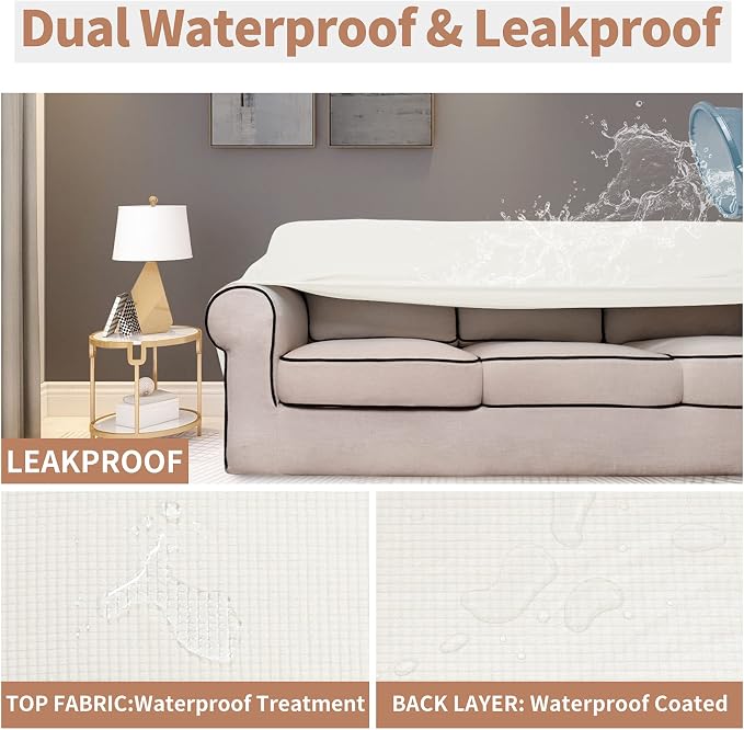 Easy-Going 100% Waterproof Couch Cover, 3 Cushion Oversized Sofa Cover | - Image 3