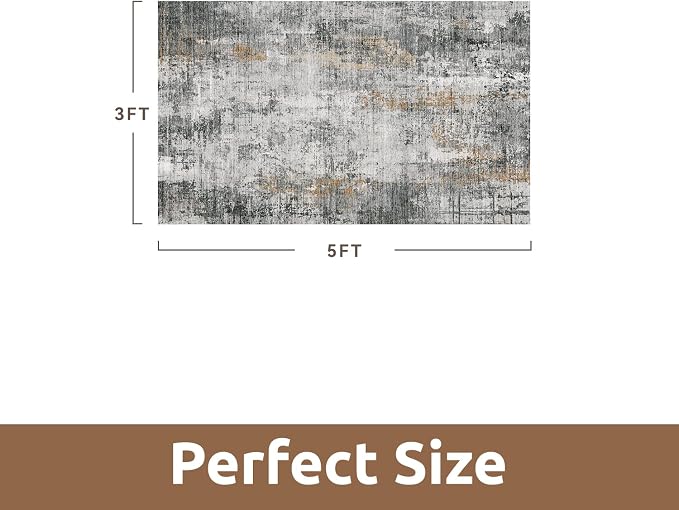 3 x 5 Rug Small Non Slip Area Rug Ultra Soft Machine Washable Low Pile Modern - Image 2