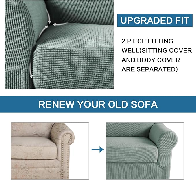 H.VERSAILTEX 2-Piece Spandex Stretch Sofa Slipcover - Image 7