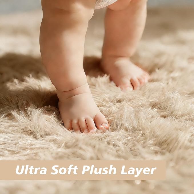 Shag Area Rug for Bedroom 4x6, Soft Fuzzy Rug Non-Shedding Indoor Plush Carpet - Image 2