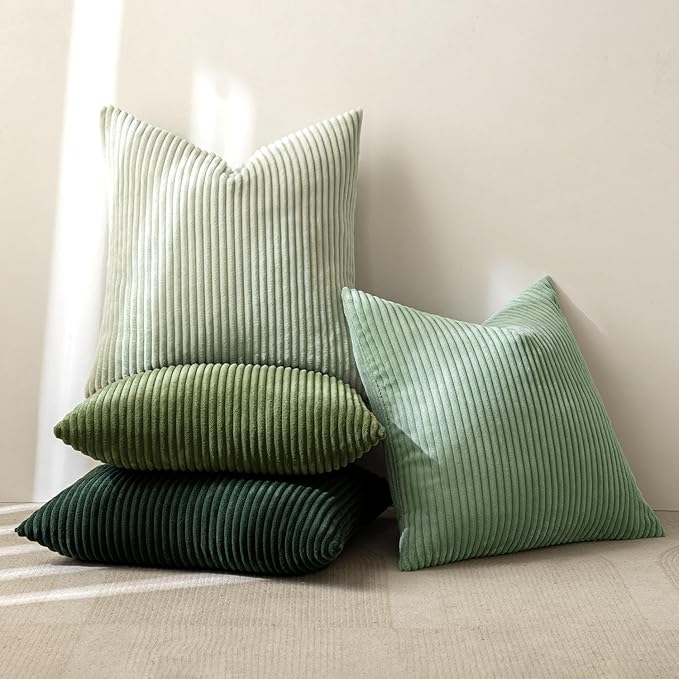 MIULEE Boho Farmhouse Sage Green Throw Pillow Covers 20x20 Inch Set of 4 - Image 5