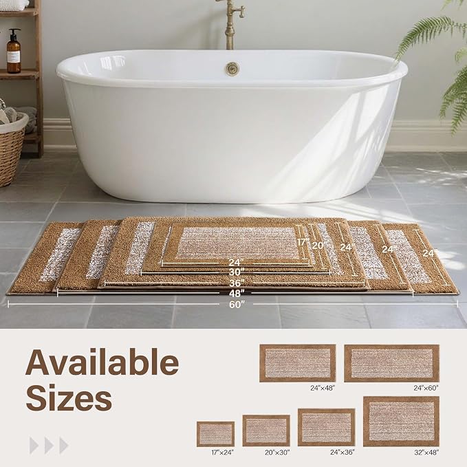 48x32 Large Bathroom Rugs Washable Non Slip, Coffee Bath Mat - Image 6