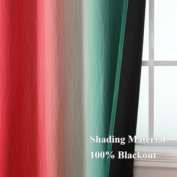Estelar Textiler Red and Green Christmas Blackout Curtains - Image 5