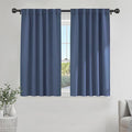 PONY DANCE Blue Room Darkening Curtains 45 inch Length, Window Treatment Panels by PONYDANCE