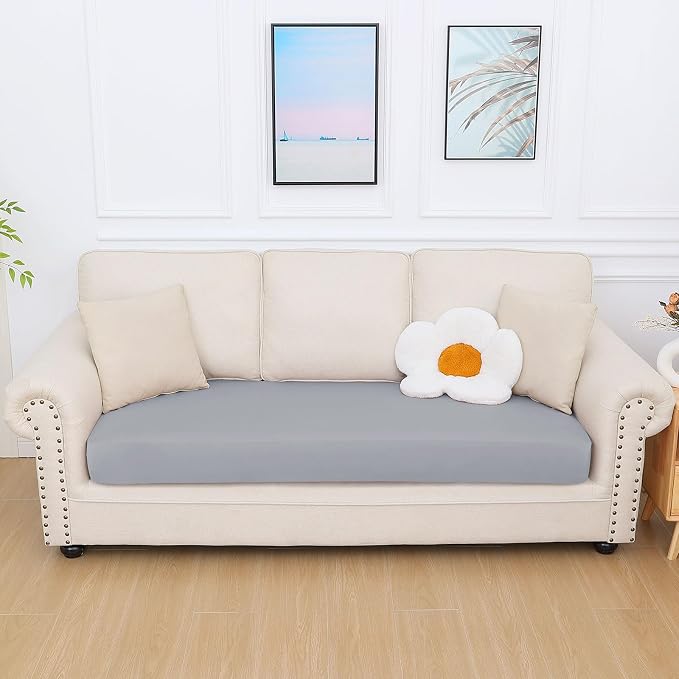 hyha Milk Silk Couch Cushion Covers, Soft Magic Sofa Covers Washable - Image 7