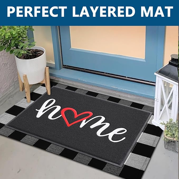 EARTHALL Door Mat Outside Inside Home Doormat, Durable Floor Mat Non Slip Mat - Image 3