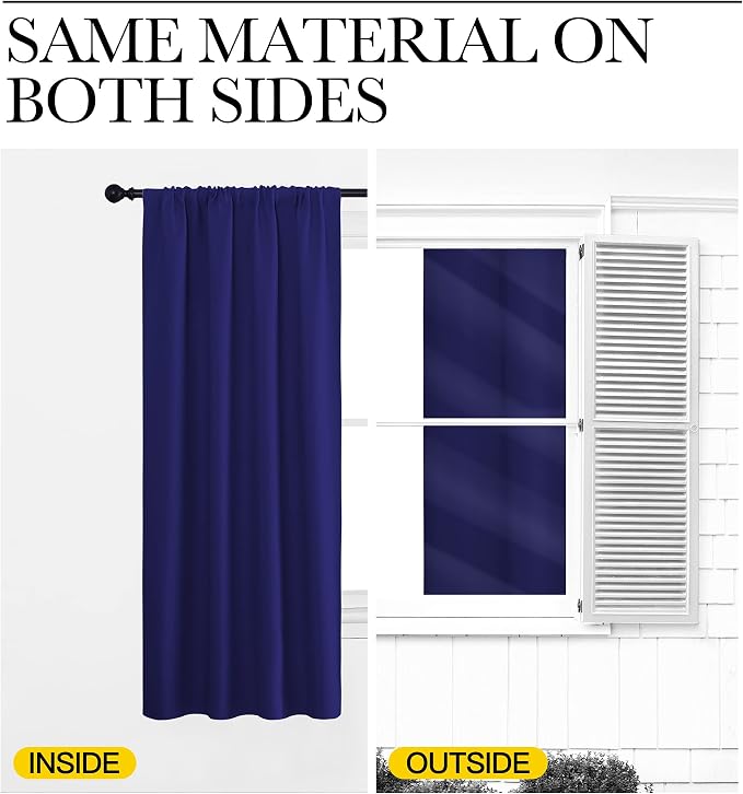 NICETOWN 2 Panels Blackout Curtains, Rod Pocket Thermal Insulated Drapess - Image 7