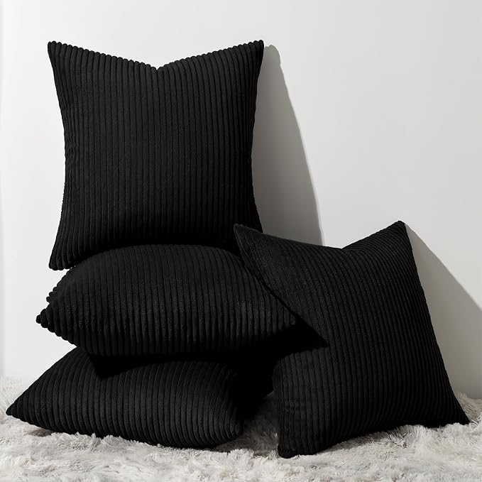 Topfinel Black Decorative Throw Pillow Covers Cushion Cases, Pillow Inserts Not by Topfinel