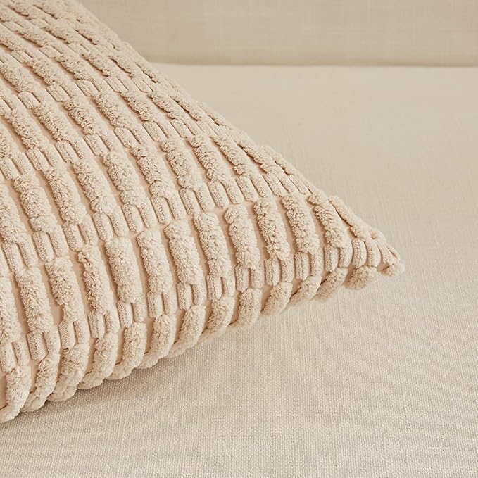 Fancy Homi 4 Packs Neutral Small Decorative Throw Pillow Covers 12x12 Inch - Image 4