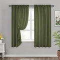 HOMEIDEAS Non-See-Through Olive Green Privacy Sheer Curtains, 52 X 63 Inches by HOMEIDEAS