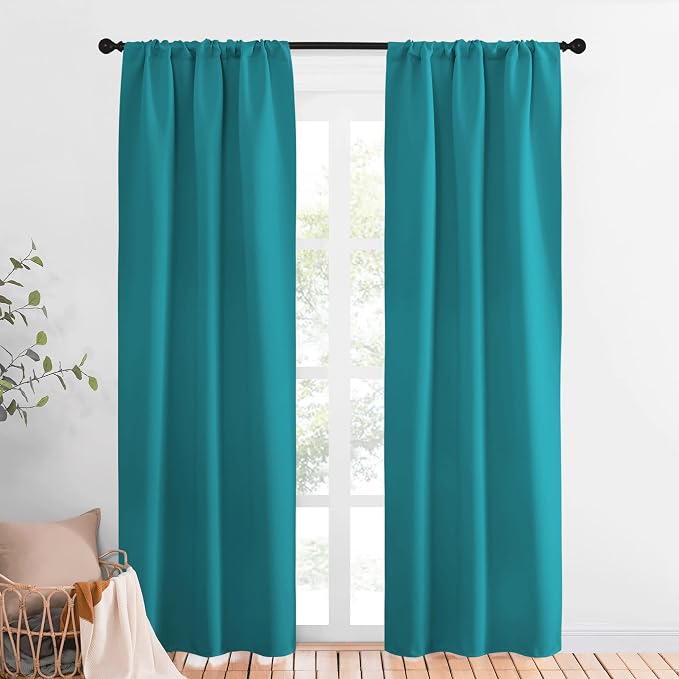 NICETOWN Peacock Blue Blackout Curtains Panels by NICETOWN