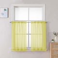 Chyhomenyc Sheer Curtains 36 inch Length 2 Panels Set, Light Filtering Voile by Chyhomenyc