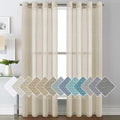 H.VERSAILTEX Linen Curtains Natural Linen Semi-Sheer Curtains 2 Panels Nickel by HVERSAILTEX
