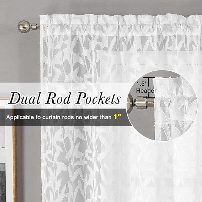 Lecloud Leia White Sheer Valances - Image 5