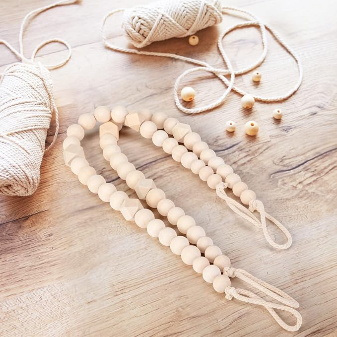 Wood Bead Curtain Tiebacks, KLOGTSIND Set of 4 Curtain Holdbacks - Image 5