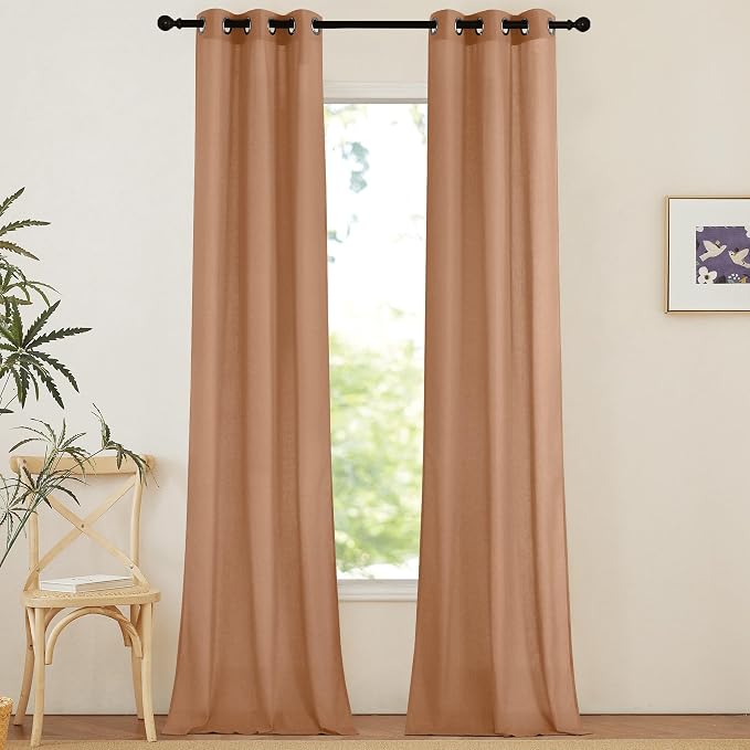 NICETOWN Linen Curtains 96 inches Long by NICETOWN