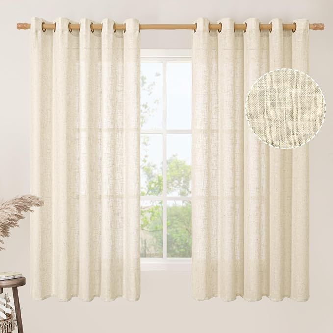 LAMIT Linen Curtains 63 inch Long by LAMIT