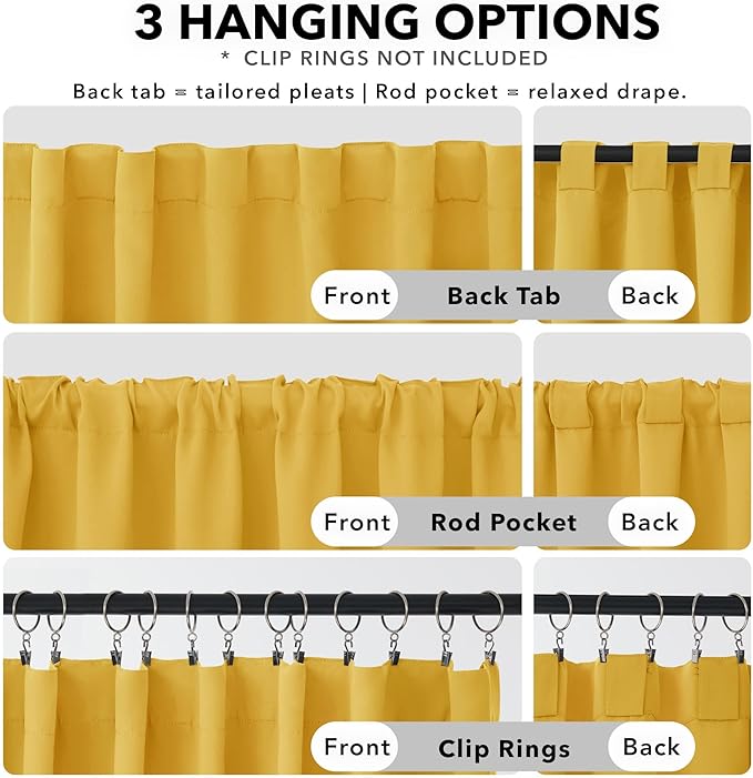 Deconovo Rod Pocket and Back Tab Blackout Curtains - Image 2
