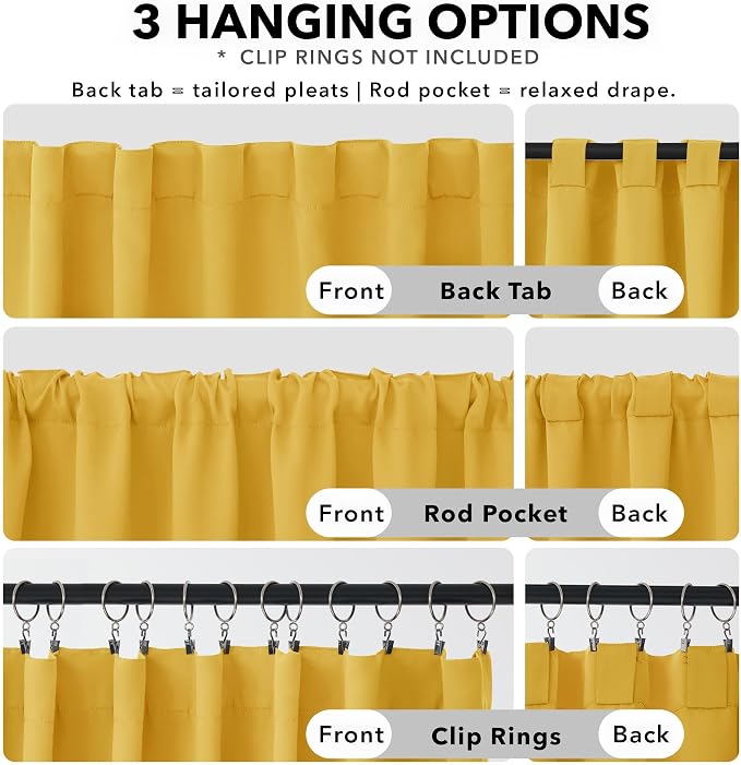 Deconovo Back Tab and Rod Pocket Blackout Curtains - Image 2