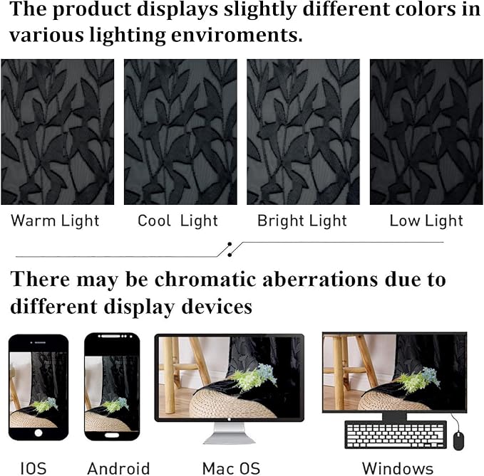 Lecloud Leia Black Sheer Curtains - Image 2