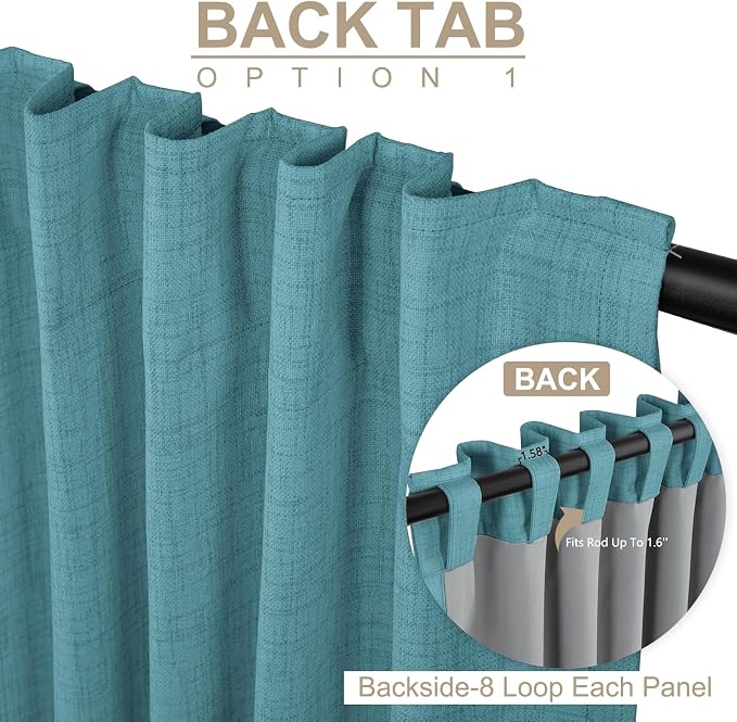 100% Blackout Shield Linen Blackout Curtains - Image 3
