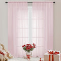 OWEINE Sheer Curtains 84 Inches Long 2 Panels Set, Rod Pocket Fimly Voile Solid by OWENIE