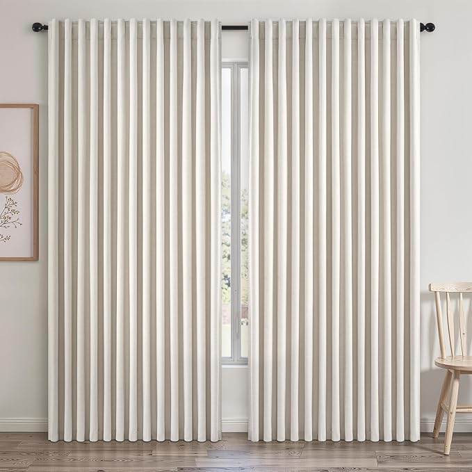 Extra Wide 100 Inch Length Blackout Curtains & Drapes 96 Inches Long 2 Panels by Topfinel