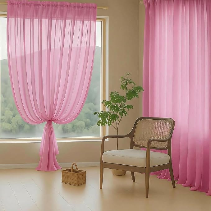 Sheer Curtains 84 Inches Long 2 Panels, Elegant Airy Transparent Light - Image 8