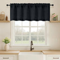 OVZME Black Valance for Windows, Light Filtering Faux Linen Textured Small by OVZME