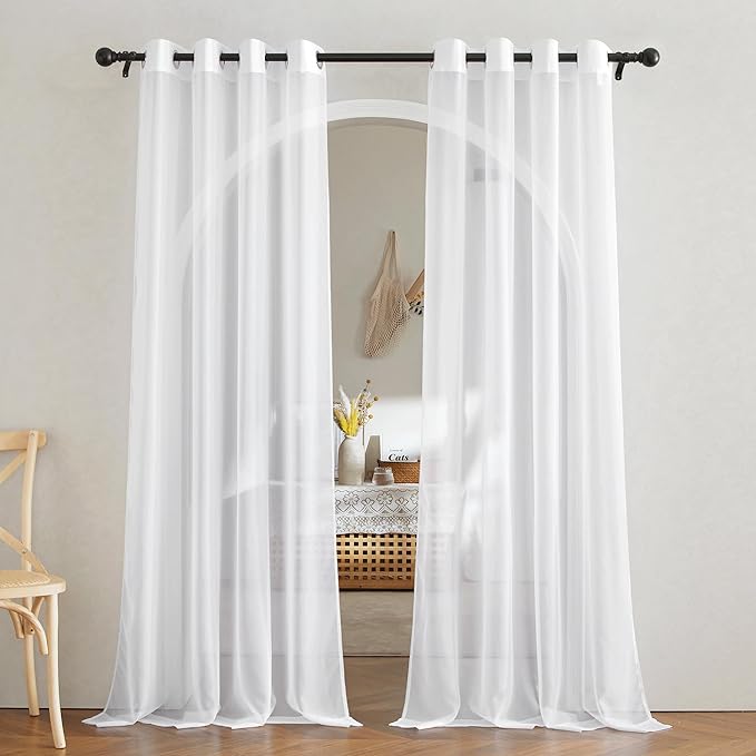 NICETOWN Voile White Sheer Curtains by NICETOWN