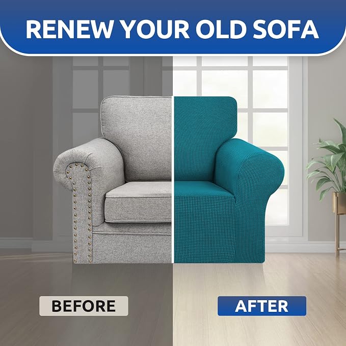 KEKUOU Stretch Single Sofa Slipcover 1 Piece Couch Sofa Cover Furniture - Image 6