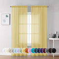 Chyhomenyc Mustard Yellow Sheer Curtains 72 Inches Long, Light Filtering Window by Chyhomenyc