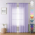 Lecloud Light Purple Sheer Curtains 84 Inches Long 2 Panels, Double Rod Pocket by Lecloud