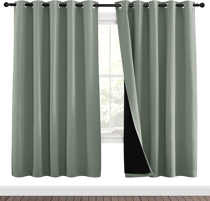 NICETOWN 100% Blackout Window Curtain Panels, Full Light Blocking Drapes by NICETOWN