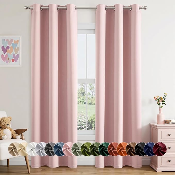 MIULEE Baby Pink Blackout Curtains by MIULEE