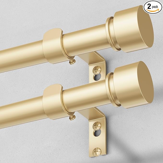 Modern Gold Curtain Rods 2 Pack by OLV