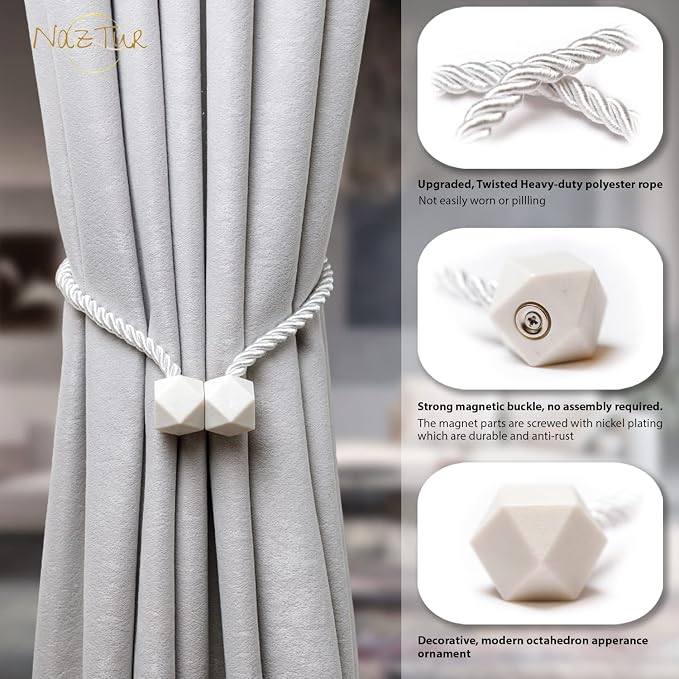 NazTur Magnetic Curtain Tiebacks- Upgrade 2022 - Image 7