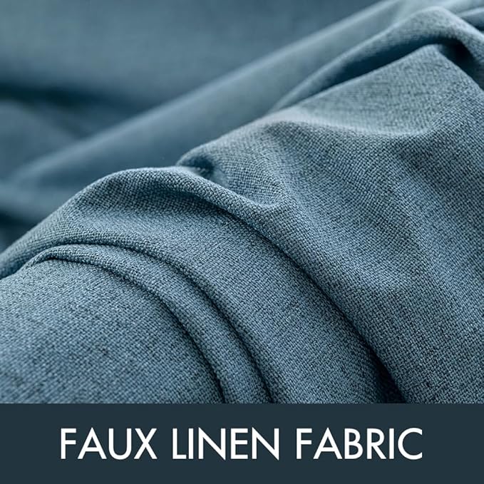 MIULEE Linen Texture Curtains for Bedroom Solid Blackout Thermal Insulated - Image 5
