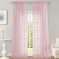 OWENIE Sheer Blush Curtains 108 Inches Long by OWENIE
