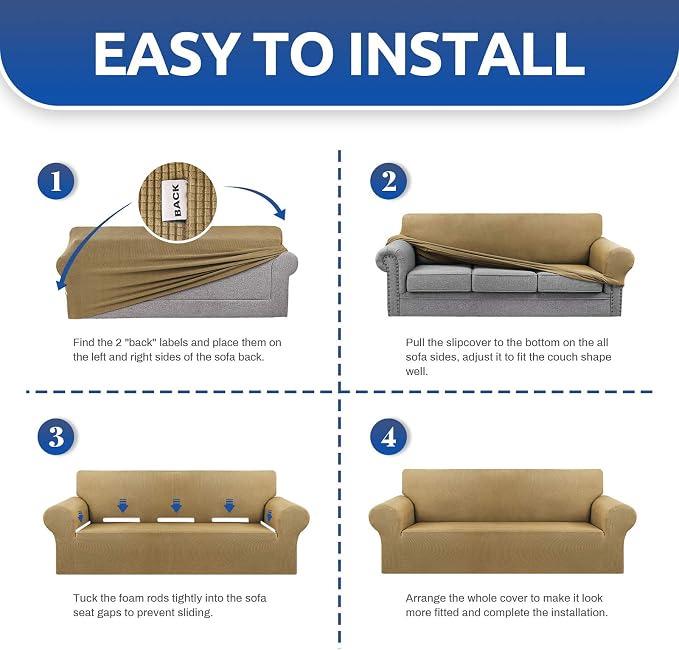 KEKUOU Stretch Sofa Cover Slipcover ，Couch Covers - Image 7