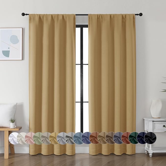 Simplebrand Ava Gold Blackout Curtains by Simplebrand