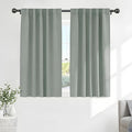 PONY DANCE Sage Green Blackout Curtains, Solid Back Tab Thermal Insulated Light by PONYDANCE